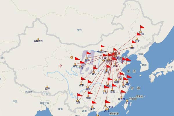 中国客户分布图